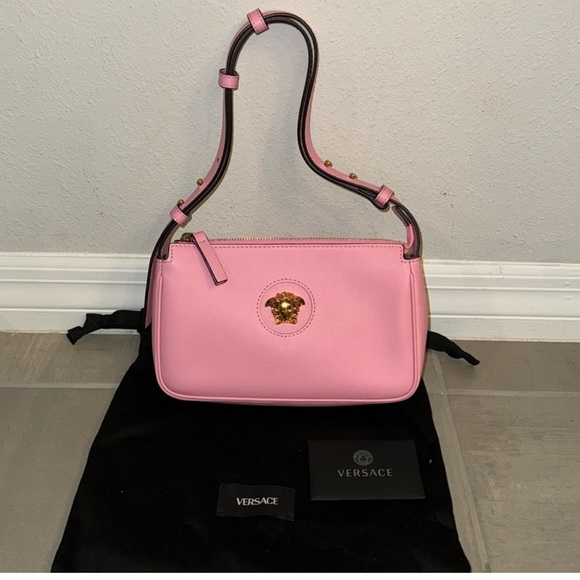 Versace Pink Shoulder Bag with Gold Medusa Emblem - Picture 2 of 4